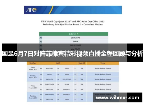 国足6月7日对阵菲律宾精彩视频直播全程回顾与分析